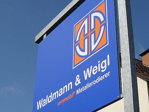 Logo Waldmann & Weigl vor Umfirmierung zu HandlingTech eromobil.